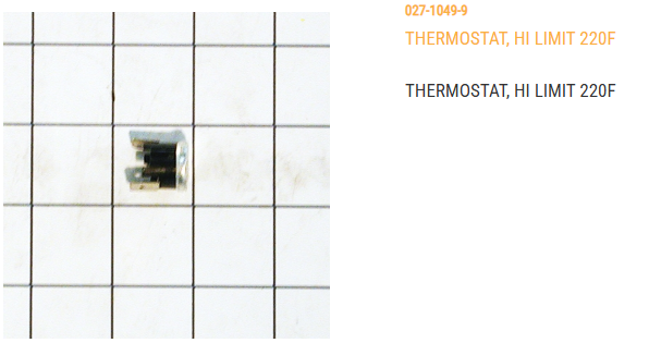 THERMOSTAT, HI LIMIT 220F
