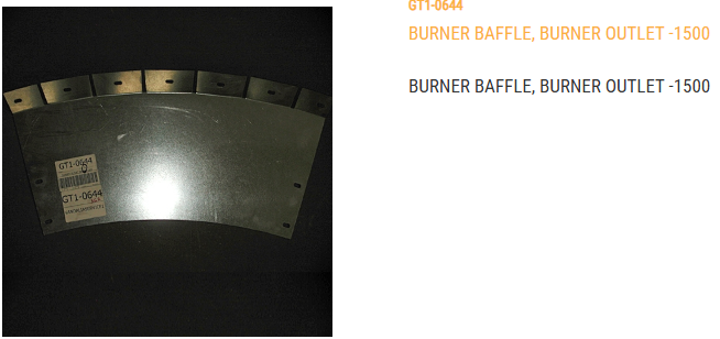 BAFFLE, BURNER OUTLET -1500