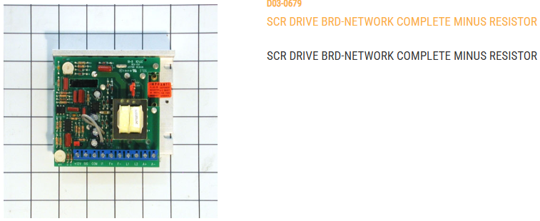SCR DRIVE BRD-NETWORK COMPLETE MINUS RESISTOR