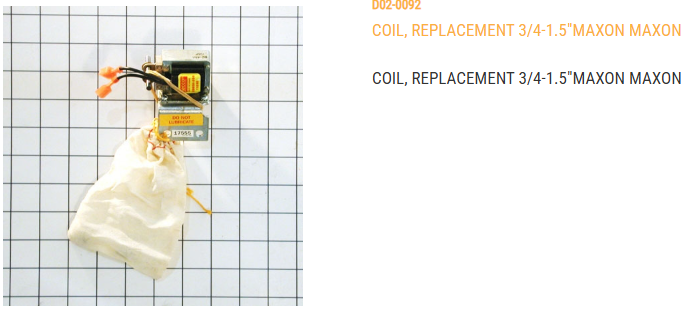 COIL, REPLACEMENT 3/4-1.5", MAXON #14-17555