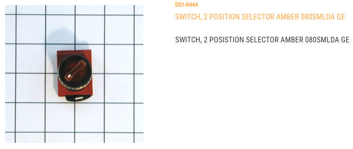 SWITCH, 2 POS. SELECTOR AMBER 080SMLDA GE (ITEM WILL BECOME OBSOLETE ONCE INVENTORY IS GONE