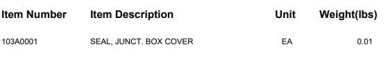 SEAL, JUNCT. BOX COVER