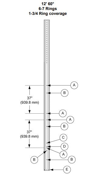 12' 60 DEGREE 6-7 RING LEG BUNDLE, 199->
