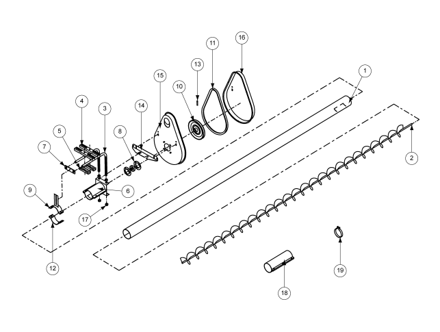 4" X 114" FEED AUGER HOUSING