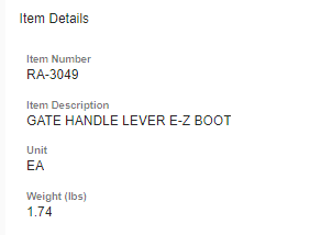 GATE HANDLE LEVER E-Z BOOT