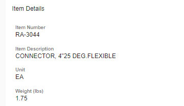 CONNECTOR, 4"25 DEG.FLEXIBLE
