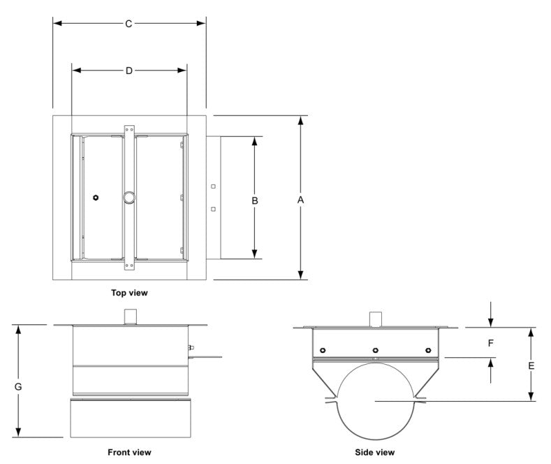 CENTER WELL 8" 11.85"X13" OPENING