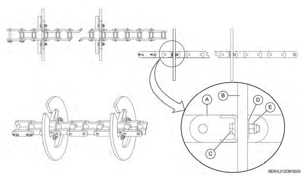 PADDLE, 12" CHAIN LOOP UHMW