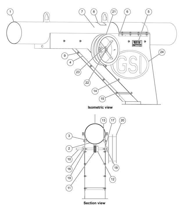 DISCHARGE 8" W/GATE W/O TUBE W/ GSI DE>