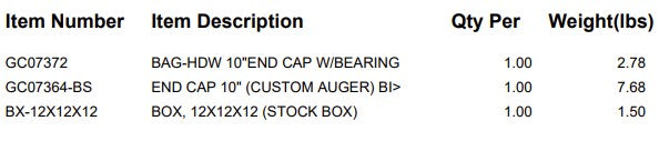 CUSTOM: 10" END CAP W/BEARING