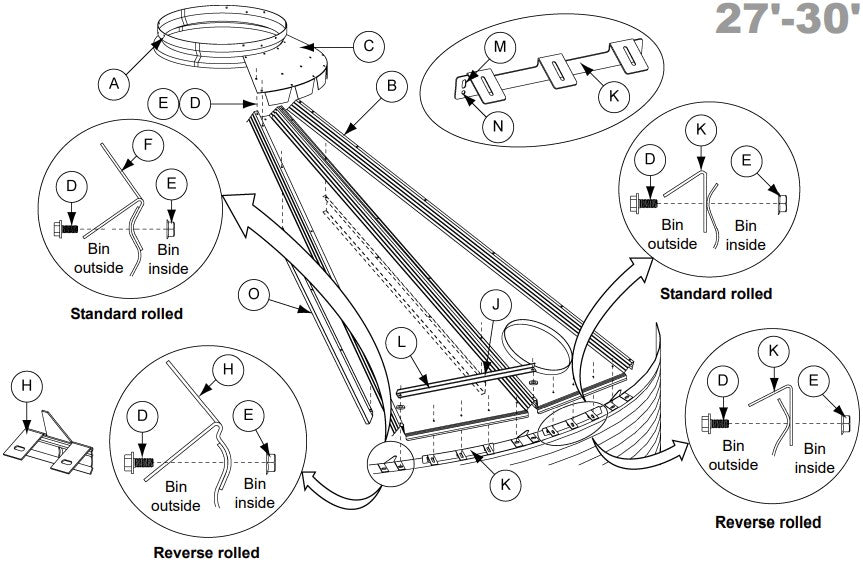 LARGE ROOF EAVE CLIP (27' AND UP)