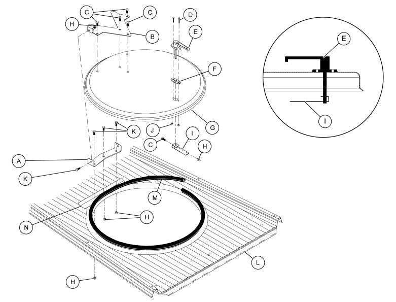 MANWAY ROOF PANEL WITH SILL, 2014 RF, 36