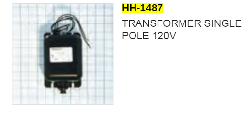 TRANSFORMER, SINGLE POLE 120V 60CY 60>