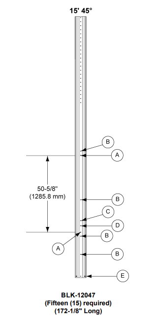 15' 45 DEG BLK TANK LEG- NEW