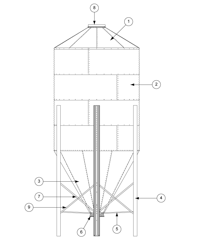 9' 60 DEGREE 6 RING BFT LEG (164 1/2")