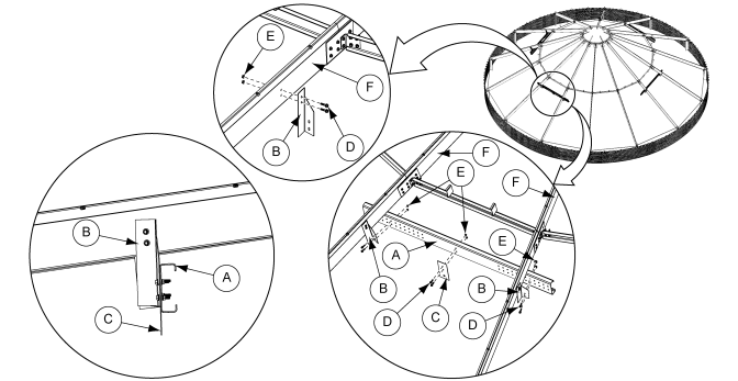 60' COMM. SERIES TEMP. CABLE SUPPORT P>