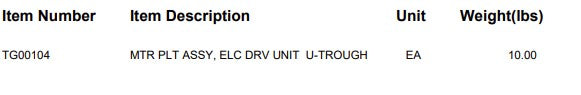 MTR PLT ASSY, ELC DRV UNIT U-TROUGH