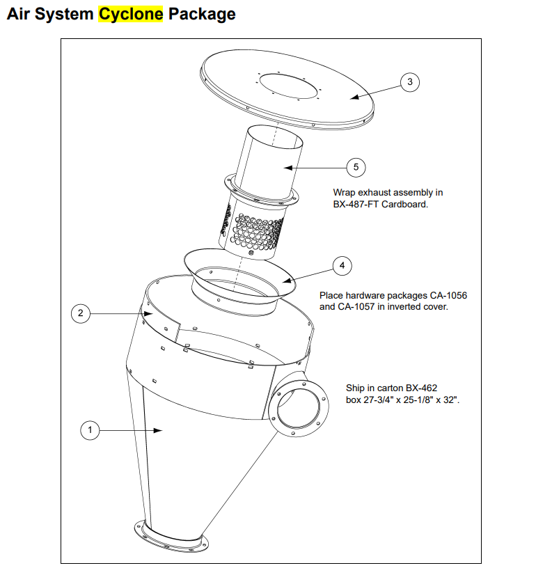 AIR SYS CYCLONE PKG LARGE (R.H. GRAIN E>