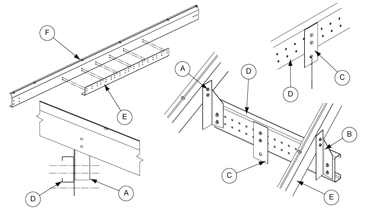 30' COMM. SERIES TEMP. CABLE SUPPORT P>