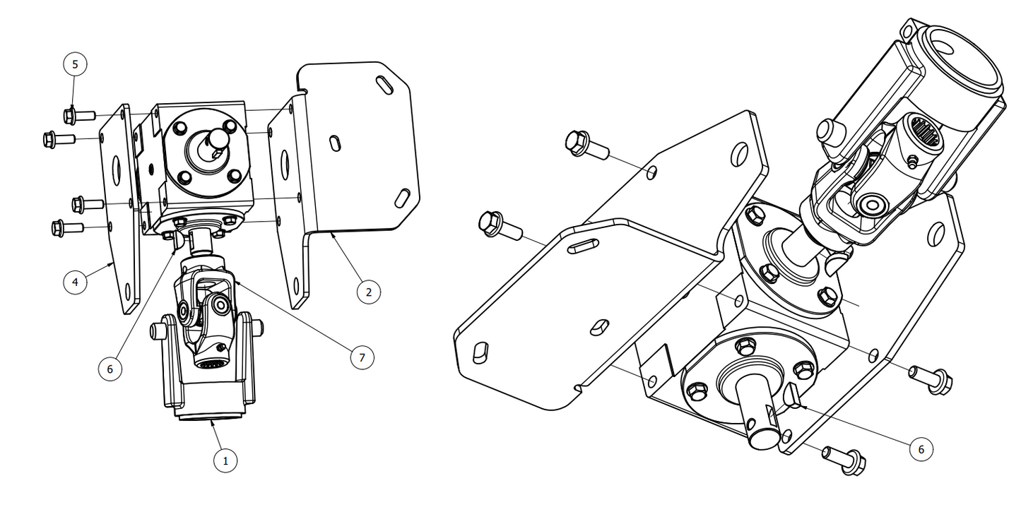 HAVEN Side bracket for gearbox, 8” powersweep (10-1/4” long)