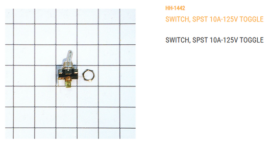 SWITCH, SPST 10A-125V TOGGLE