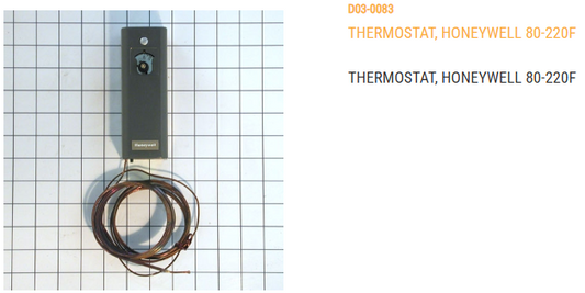THERMOSTAT, 80-220F, REPLACES: 027-1030-9