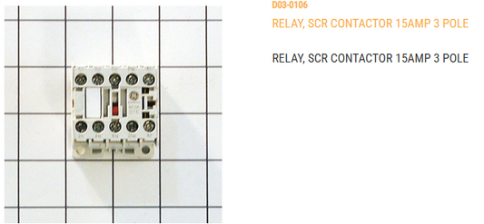 RELAY, SCR CONTACTOR 15AMP 3 POLE     MC0A301AT GE