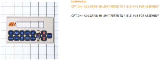 OPTION - ADJ GRAIN HI-LIMIT    REFER TO 415-3144-3 FOR ASSEMBLY  OPT-ADJ-GR-HI-LIM