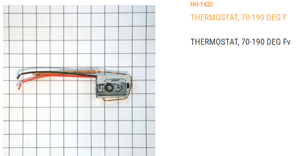 THERMOSTAT, 70-190 DEG F