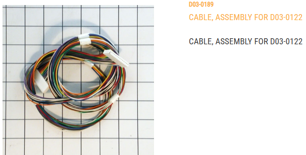 CABLE, ASSEMBLY FOR D03-0122