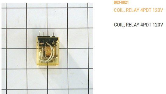 COIL, RELAY 4PDT 120V             REPLACES:  044-1045-2  AND  44-043  AND  E260-1032