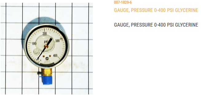 GAUGE, PRESSURE 0-400PSI GLYCER