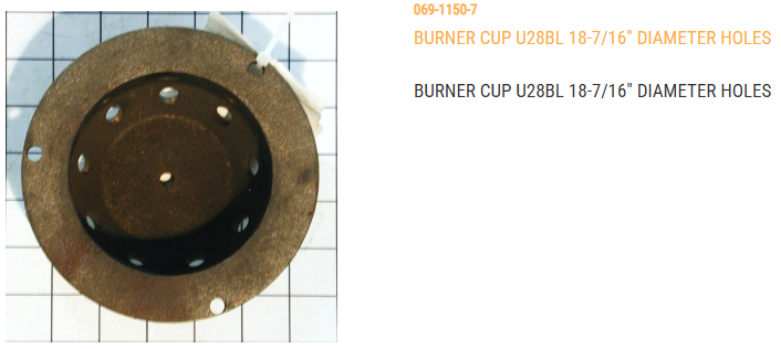 BURNER CUP-U28BL 18-7/16 HOLES
