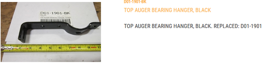 TOP AUGER BEARING HANGER, BLACK