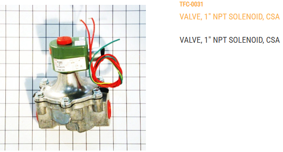 VALVE, 1" NPT SOLENOID - CSA    APPROVED ASCO