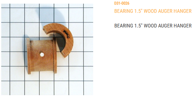 BEARING 1 1/2"  WOOD BEARING W/2 HALVES, AUGER HANGER (REPLACES: 313- 1039-4 OR A13-028)  PLEASE NOT