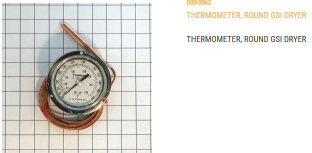 THERMOMETER, ROUND GSI DRYER