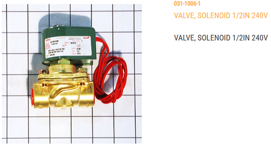 VALVE, SOLENOID 1/2IN 240V