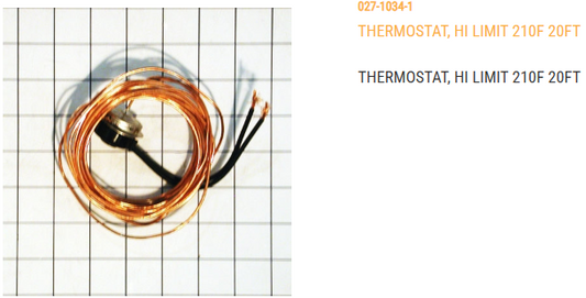 THERMOSTAT, HI LIMIT 210F 20FT, ITEM WILL BECOME OBSOLETE AND REPLACED BY D03-0378 ONCE INVENTORY IS
