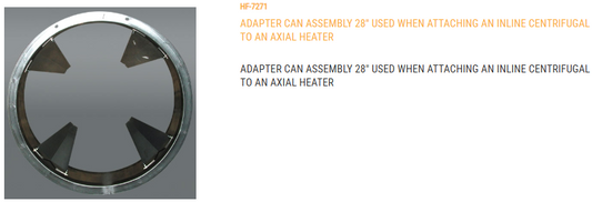 ADAPTER CAN 28" INLINE HEATER