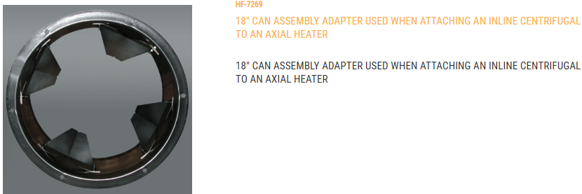 ADAPTOR CAN 18" INLINE HEATER