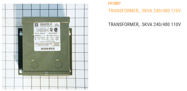 TRANSFORMER, .5KVA 240/480 110V