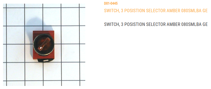 SWITCH, 3 POS. SELECTOR AMBER 080SMLBA GE (ITEM WILL BECOME  OBSOLETE ONCE INVENTORY IS GONE