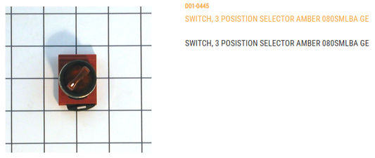 SWITCH, 3 POS. SELECTOR AMBER 080SMLBA GE (ITEM WILL BECOME  OBSOLETE ONCE INVENTORY IS GONE