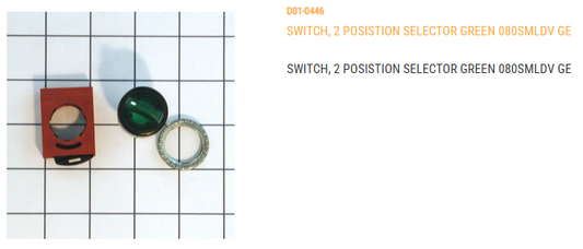 SWITCH, 2 POS. SELECTOR GREEN 080SMLDV GE (ITEM WILL BECOME  OBSOLETE ONCE INVENTORY IS GONE