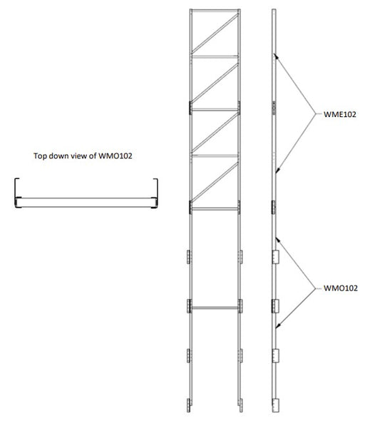 10' 2-leg tower extension
