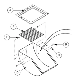 GRILL VENTS (UNASSEMBLED) BOX OF 1 VENT W/ WIRE GRILL (PIVOTS OUT FOR TRASH RELEASE)