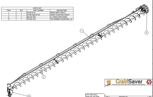 HAVEN 42' Powersweep Screw - 8" and 10"