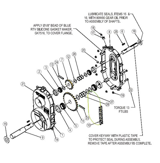 SPROCKET, #60 13 TOOTH 1"BORE   JEFFERS>
