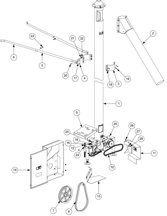 VERTICAL: 6" STD UNLD ASSEMBLY